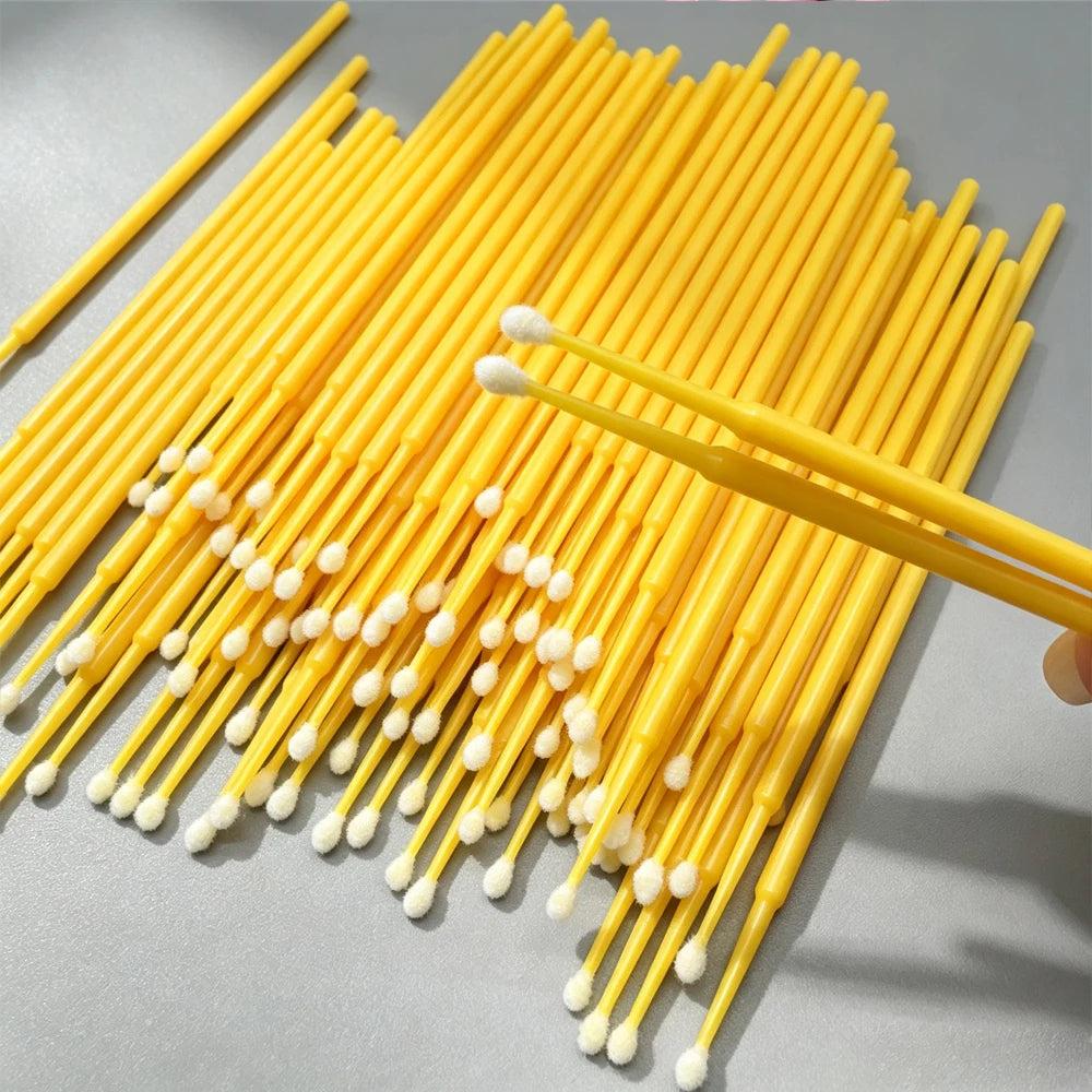 100Pcs Eyelash Cleaning Brush Lash Extension Micro Cotton Swab Individual Eyelashes Microbrush Beauty Makeup Clean Remover Tools