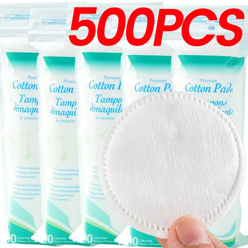 Disposable Soft Circular Makeup Remover Pads Doubles Sided Breathable Cotton Pads for Daily Facial Cleaning Nail Polish Remover
