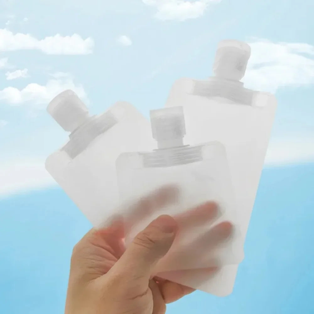 5Pcs Travel Bottles Empty Squeeze Bag Refillable Lotion Dispenser Bag Shampoo Toiletries Liquid Cosmetic Container Storage Pouch