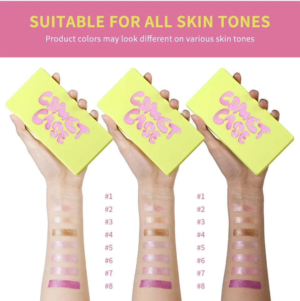 Curve Case Cream Eyebrow Cream Blush Highlighter Palette Matte Shimmer Finishes Shadow Tones Long-Lasting Cosmetics