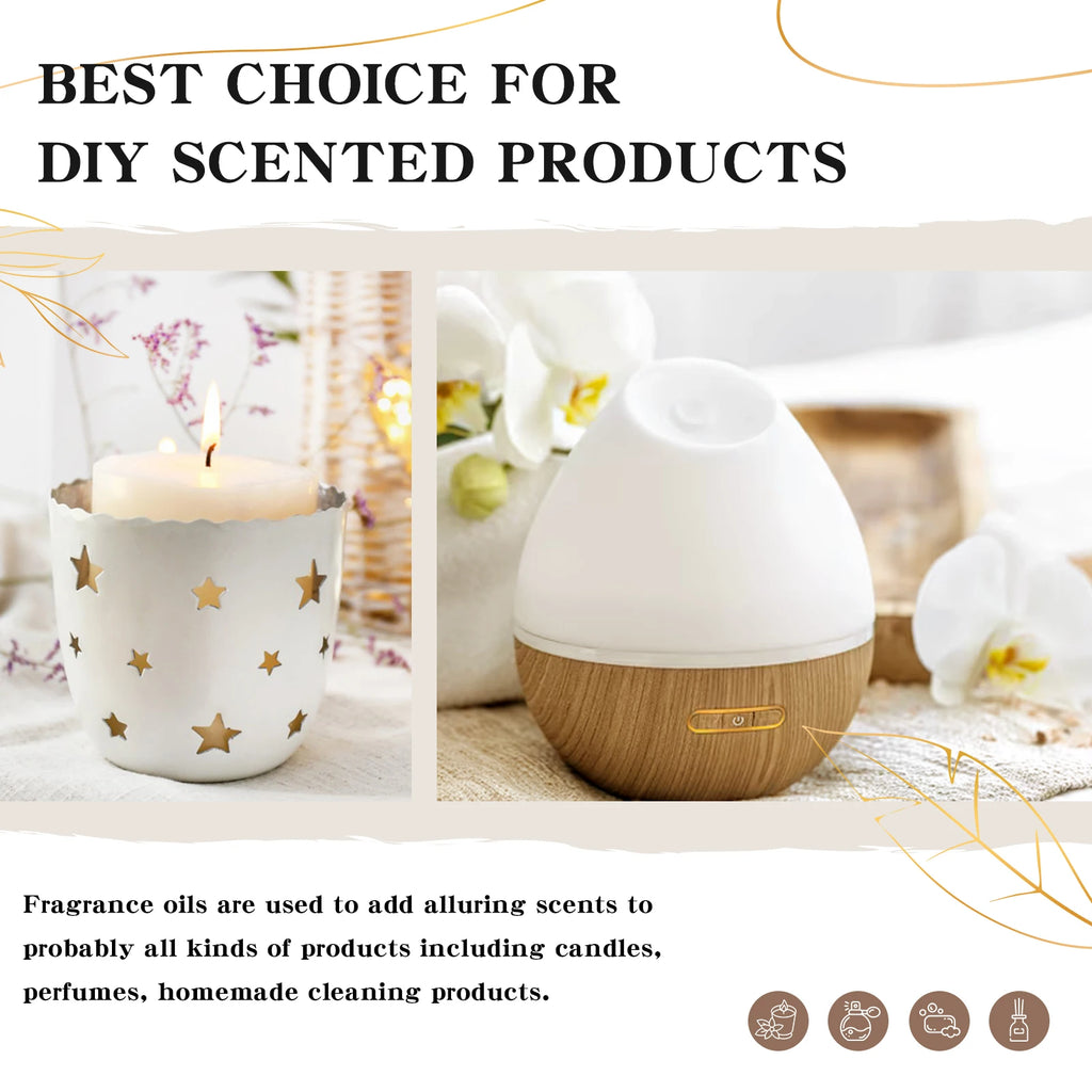 EUQEE 10ML Coconut & Vanilla Bubble Gum Fragrance Oil Coffee Pumpkin Pie Cedarwood Premium Aroma Oils For Making Candle,DIY Soap