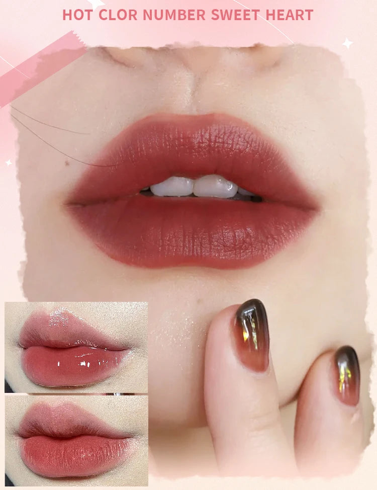 Double End Lip Glaze Full Gloss Mirror And Matte Velvet Long Term Color And Moisture Lip Gloss Anti Stain Cosmetic Lip Glaze