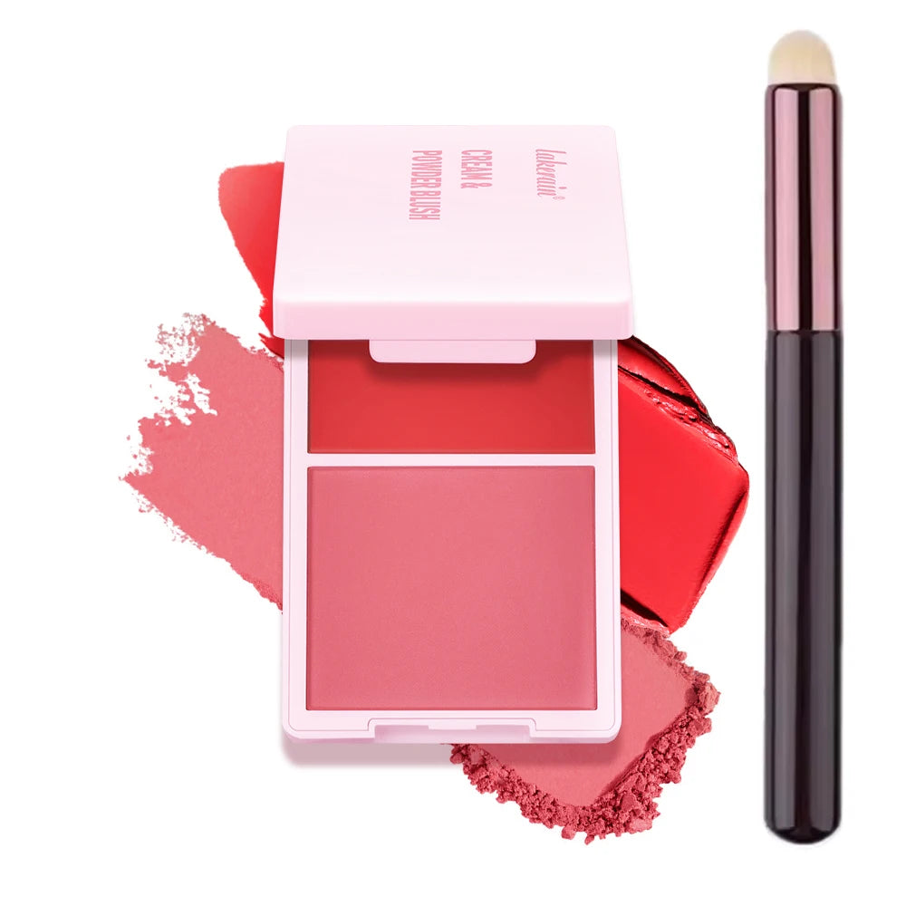 Blush Juvia's Cream Powder Matte Blush Makeup Rose Pan Long-lasting Wearing High Pigment Natural Matte Blush Duo Cosmtics