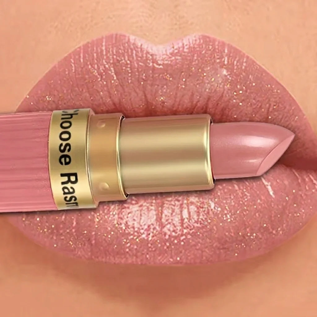 Pearlescent Pink Glitter Velvet Lipstick Metallic Waterproof Long Lasting Matte Shimmer Diamond Lipstick Women Makeup Cosmetic