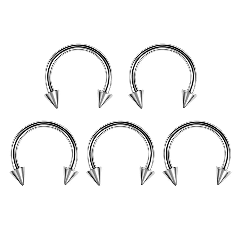 40PCS Surgical Steel Body Piercing Jewelry Lot Bulk Nose Ring Tongue Bar Lot Eyebrow Labret Piercing Set Horseshoe Ring Lot Pack