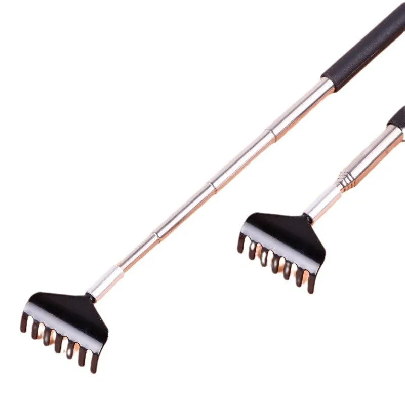 Telescopic Back Scratcher Scratching Backscratcher Massager Metal Stainless Steel Tool with Carrying Bag