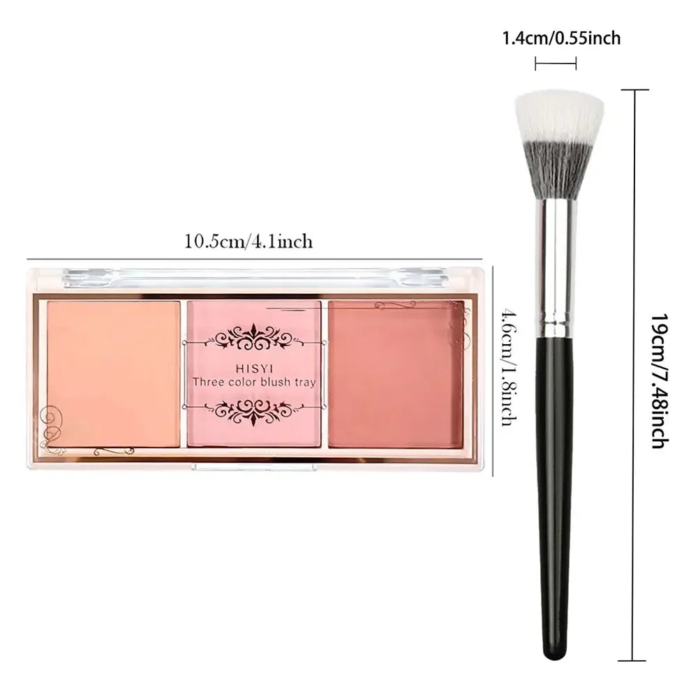 3-Color Cheek Red Plate Nude Makeup Natural Matte Milk Tea Orange Eye Shadow Makeup Lasting High Color Rendering Invisible