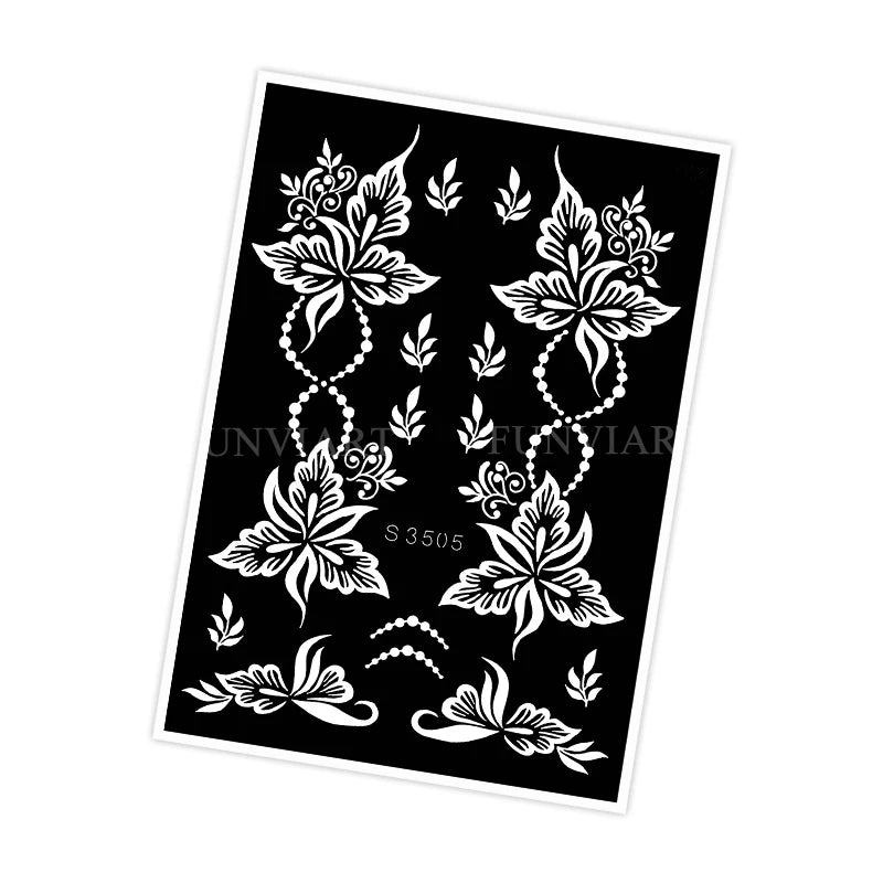 Reusable Stencil for Henna Flower Mehndi Design Tattoo Template for Women Henna Tattoo Stencil for Hand Foot Body Painting