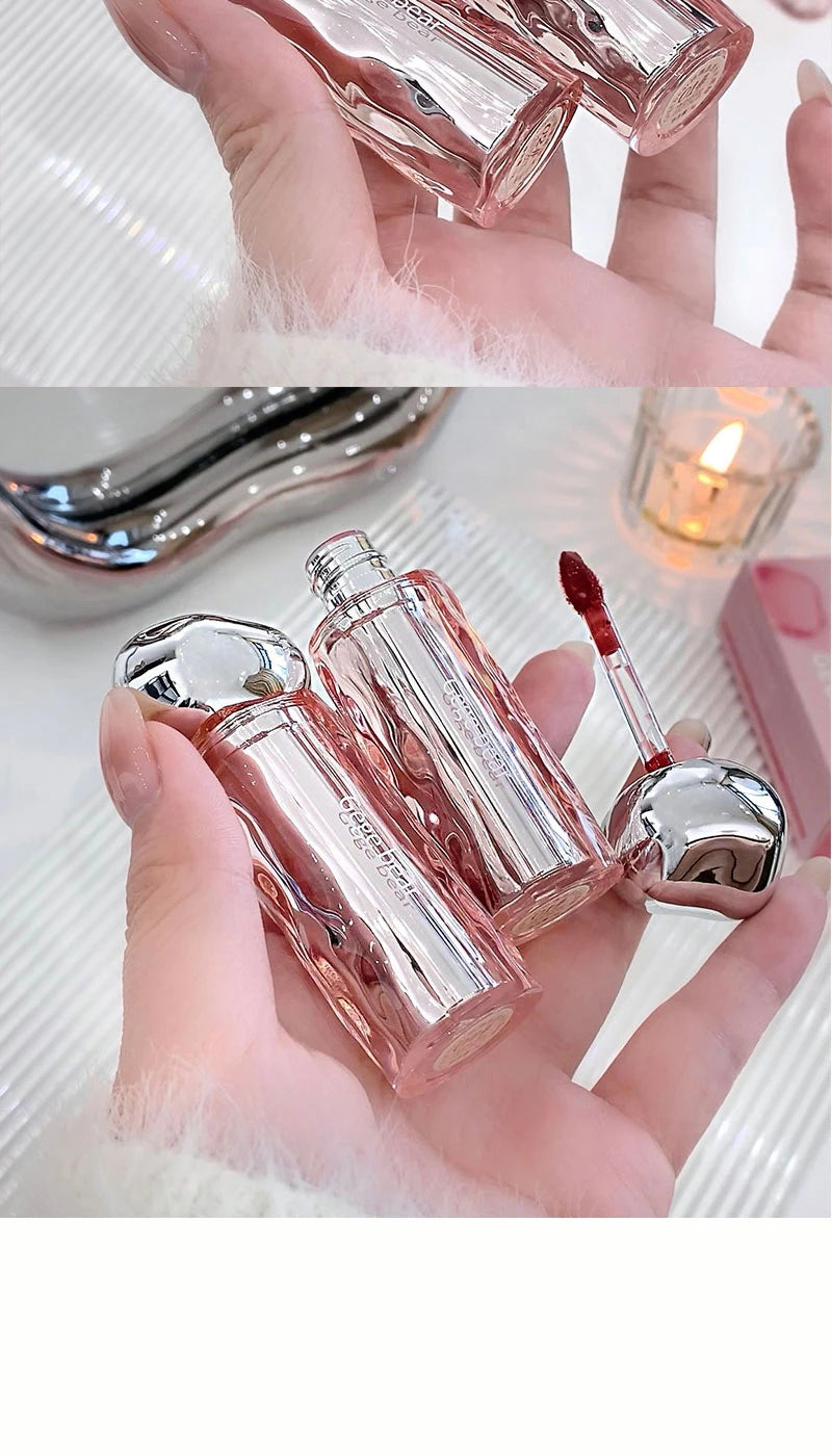 Crystal translucent lip glaze moisturizing water is not easy to fade natural color mouth red lip glaze