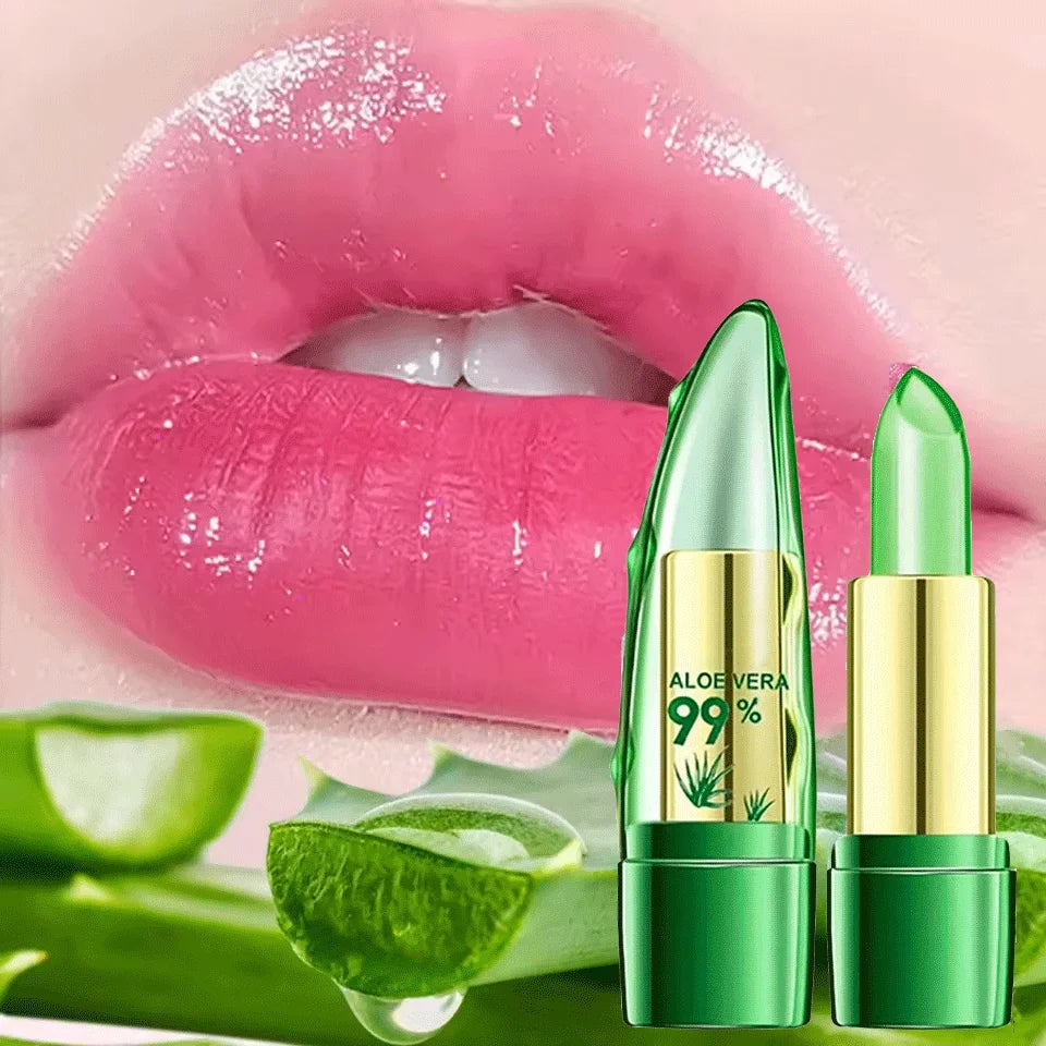 Moisture Lip Balm Aloe Vera Natural Lipbalm - Temperature Changed Color Lipstick Long Lasting Nourish Lips Care Makeup