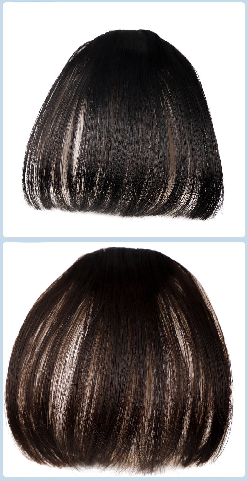 Synthetic Air Bangs Hair Clip-In Extension Heat Resistant Invisible Hairpiece Women Natural Black Bangs Hair Clip Hair Extension