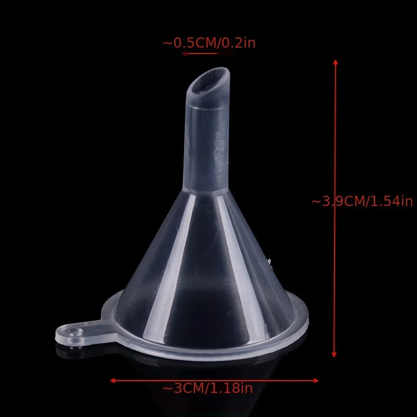 10 Precision Mini Funnels for Lab Bottles, Essential Oils, Perfumes, Flavours, Sand Painting and Powders