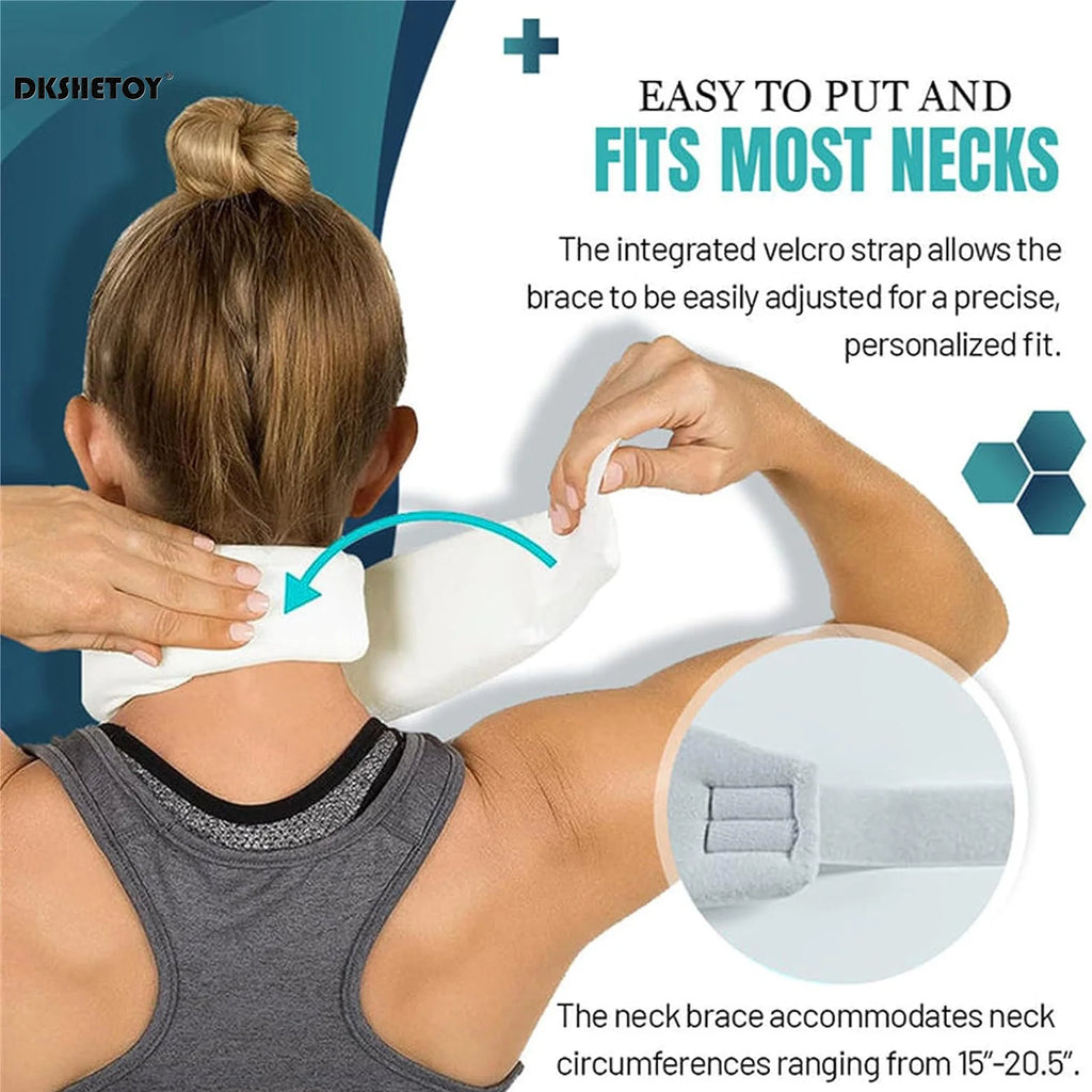Soft Foam Neck Brace Support Adjustable Braces with Replacement Cover for Home School Office Travel