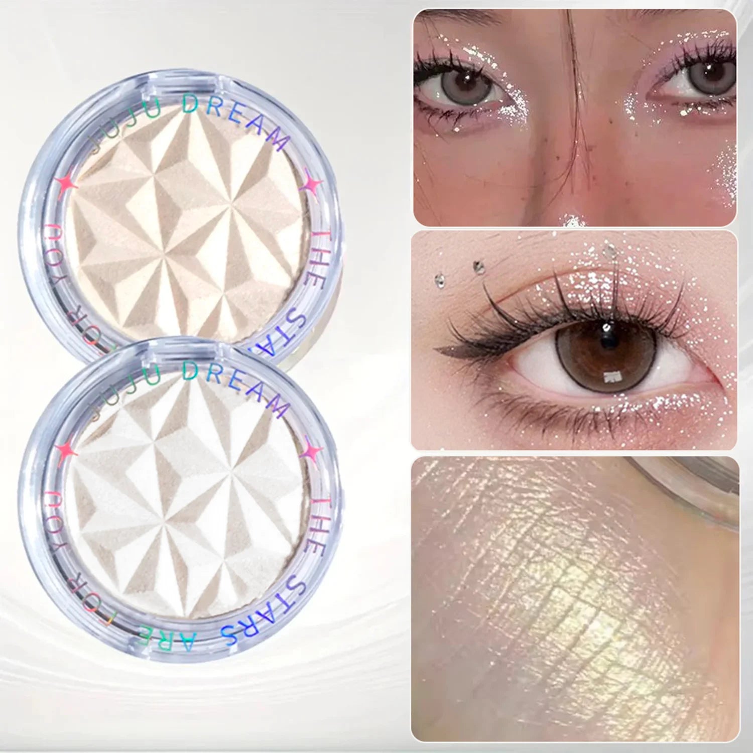 Shimmer Diamond Glow Highlighter 2-Color Palette – Brighten & Contour, Radiant Skin, Natural Glow for Festival & Daily Makeup