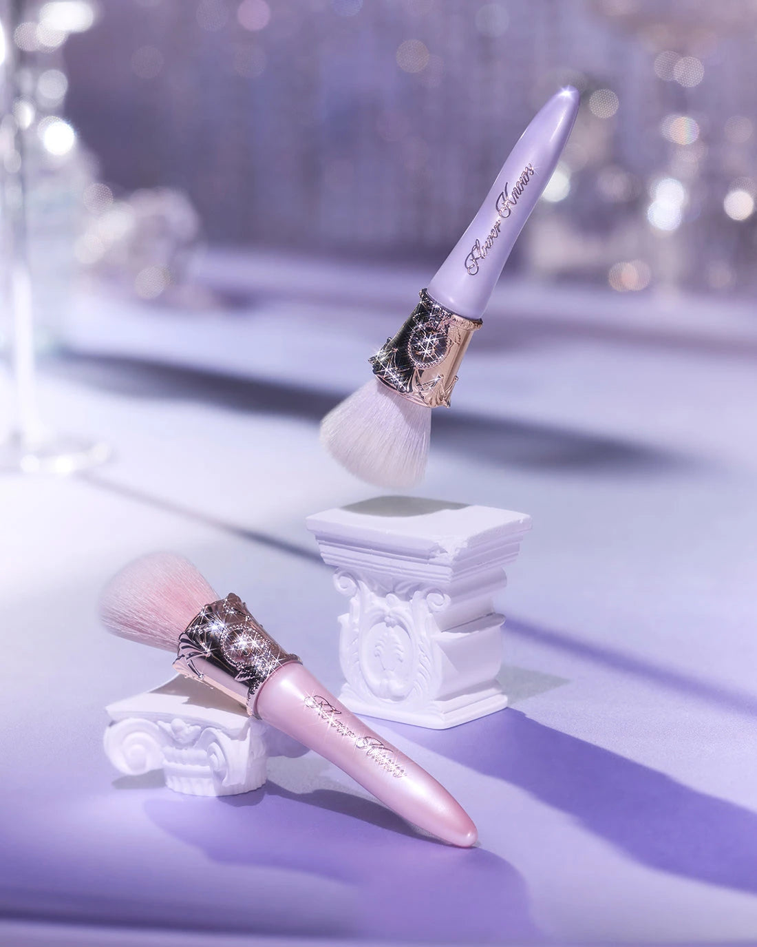 Flower Knows Shell Pearl  Series Blush Brush Wool Loose Powder Highlighter Brushes