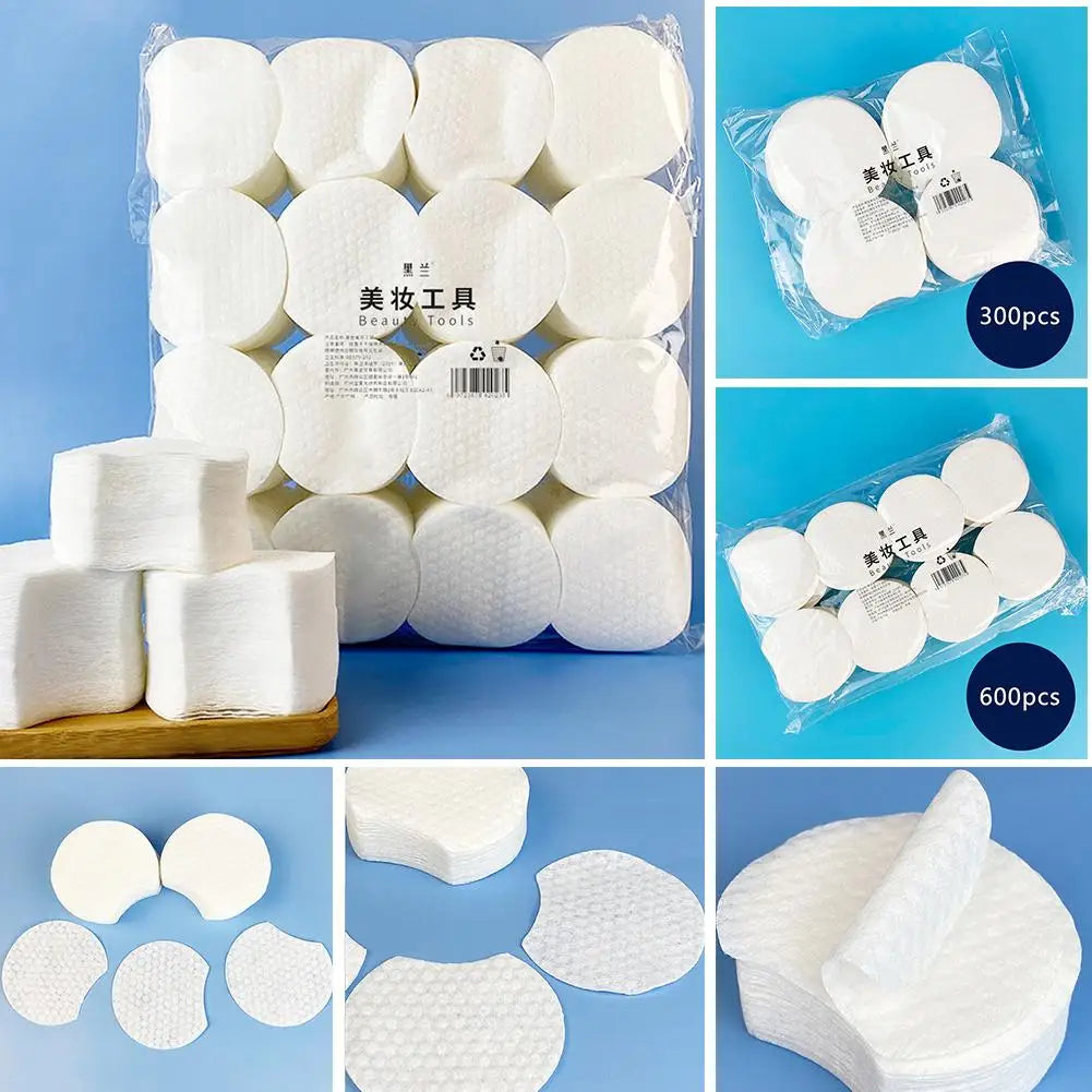 300/600/1200Pcs Pearl Pattern Makeup Remover Cotton Facial Cleaning Thick Cotton Pad Women Travel Makeup Remover For Dry Wet Use