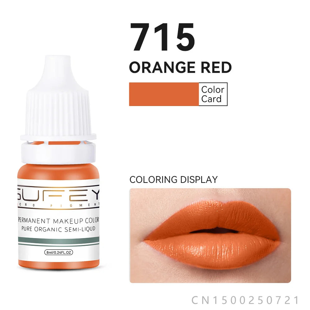 33 Colors Permanent Makeup Pigment Lip Tattoo Inks Vegan Eyebrows Microblading Pigments 8ml Body Art Ink for PMU Artists