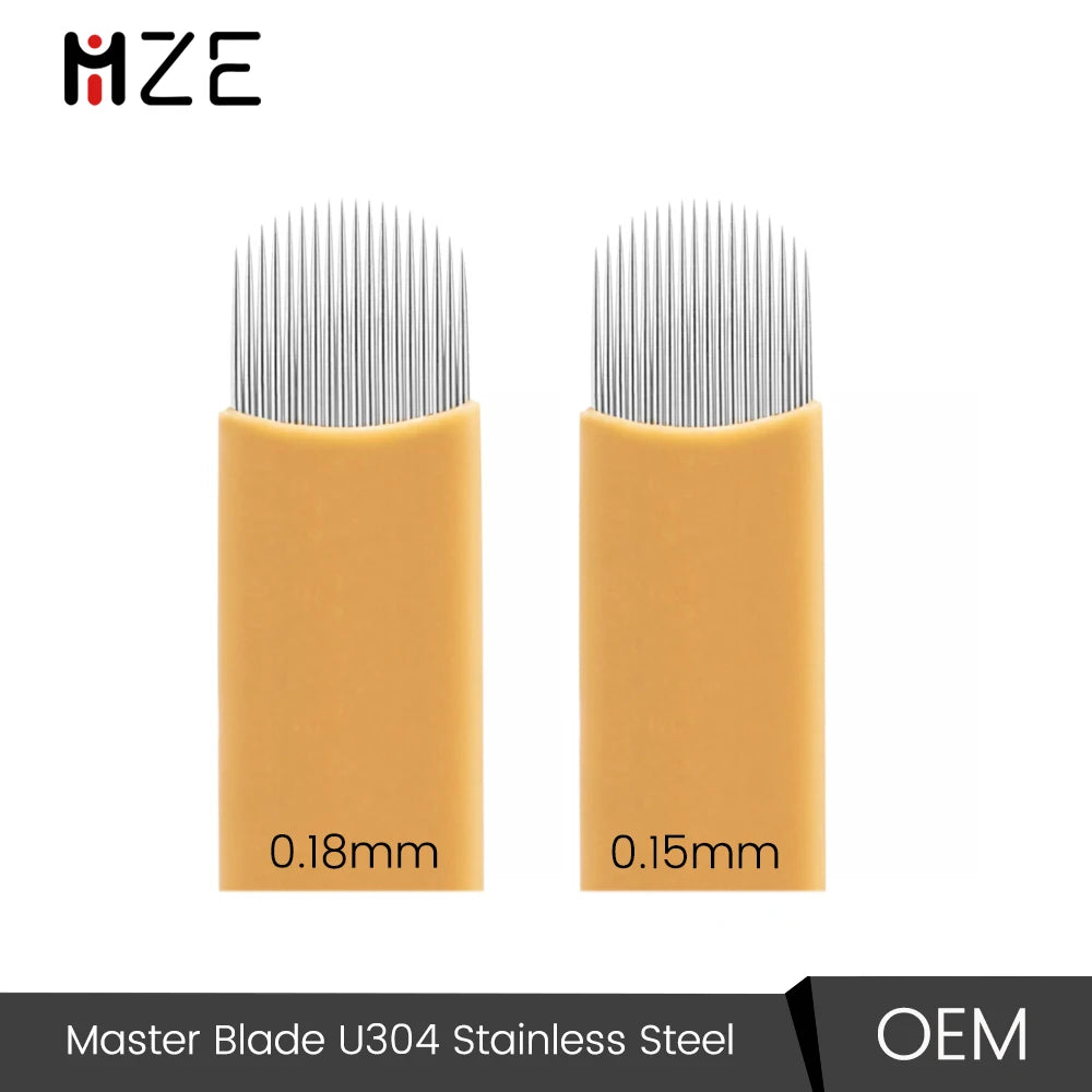 Master Blade U304 Stainless Steel Eyebrow Microblading Needles 18 U-Shape Tebori Pen Nano Agujas Dia 0.18mm 18U Tattoo Supplies