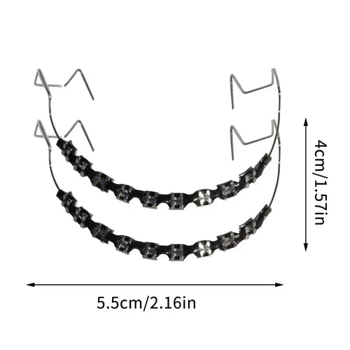 1pair Fashionable Tooth Decoration Set with Metal Chain - Upgraded Dental Model Kit for Upper/Lower Matching, Daily Party Wear