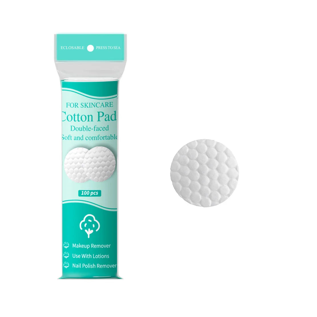 Makeup Remover Cotton Pads Disposable Soft Rounds Dual-Sided Breathable Facial Cleansing for Daily Use & Nail Polish Remover