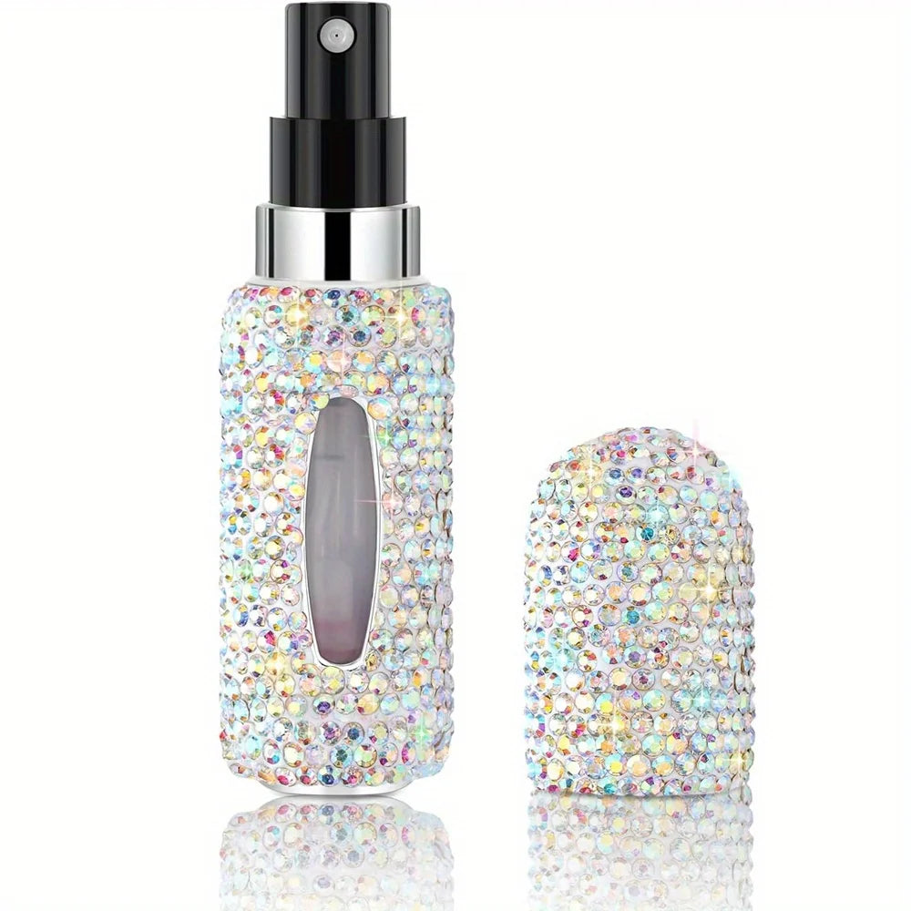 Bling Spray Bottle Rhinestone Perfume Travel Refillable Perfume Atomizer Bottle 5ml Portable Mini Perfume Spray Dispensers Gift
