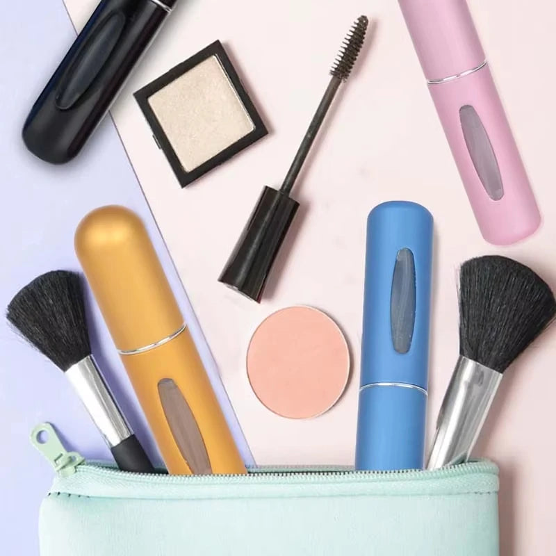 5ml Portable Refillable Spray Bottle Plastic liner Perfume Atomizer Mini Sample Bottle For Cosmetics Travel Empty Container