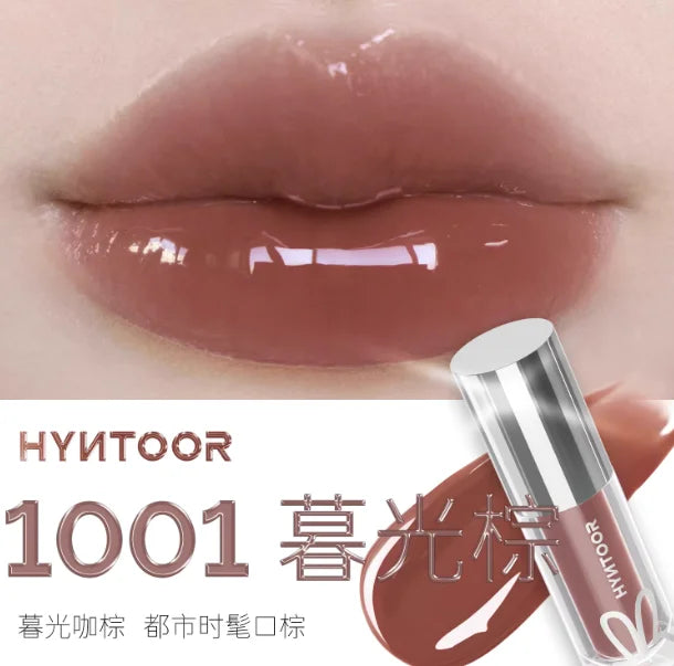 HYNTOOR Goth Lip Gloss Mirror Moist Nude Grey Black Silvery Fine Flash Low Saturation Lip Glaze Lasting Halloween Lip Makeup