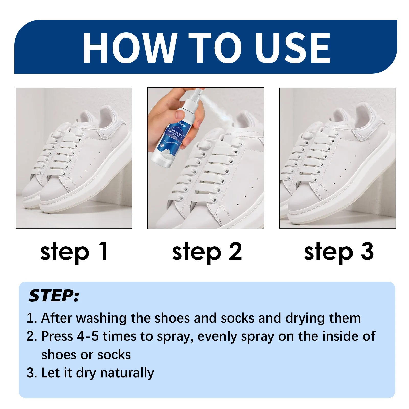 South Moon Shoes Deodorization Spray Antibacterial Antiperspirant Relieve Foot Tinea Beriberi Refresh Shoe Odor Removal Spray