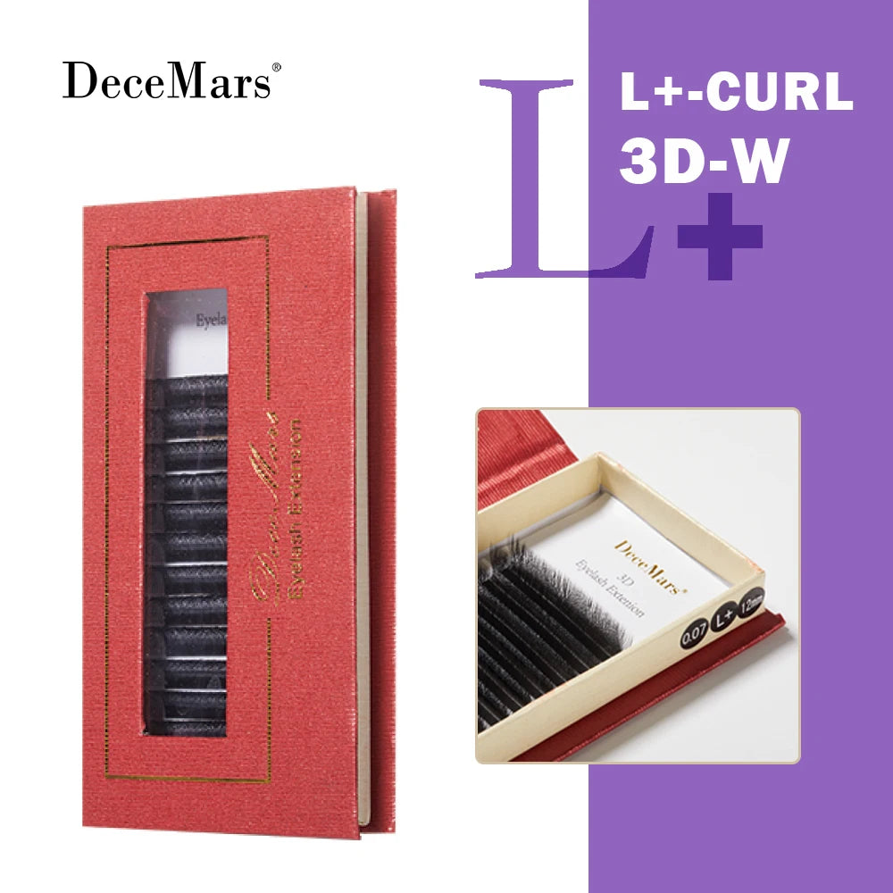 DeceMars L-curl M Curl YY 3D 4D 5D 6D Eyelash Extension 12 Lines for Makeup