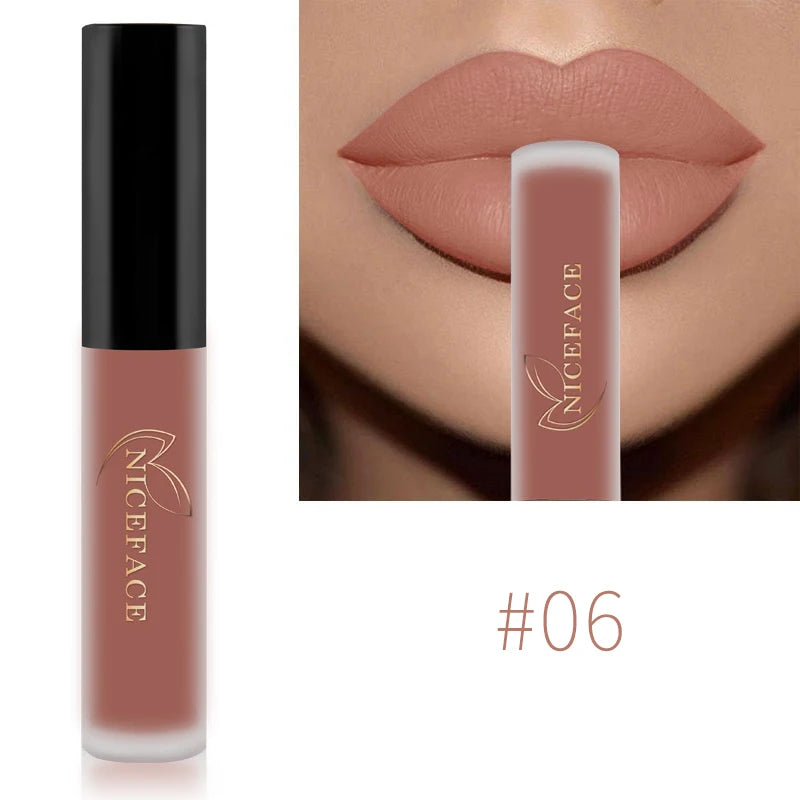 Nude Liquid Lipstick Ultra Matte Velvet Long Lasting Women Beauty Red Nonstick Cup Waterproof Purple Lip Gloss Lips Cosmetics