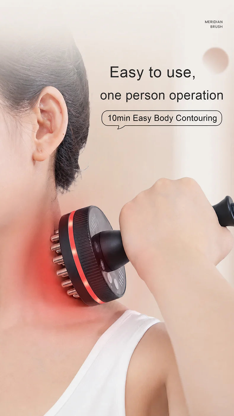 Electric Gua Sha Massager, Heating Body Massage Brush for Neck, Shoulder, Back, Legs and Abdomen, Portable Warm Massage Device f
