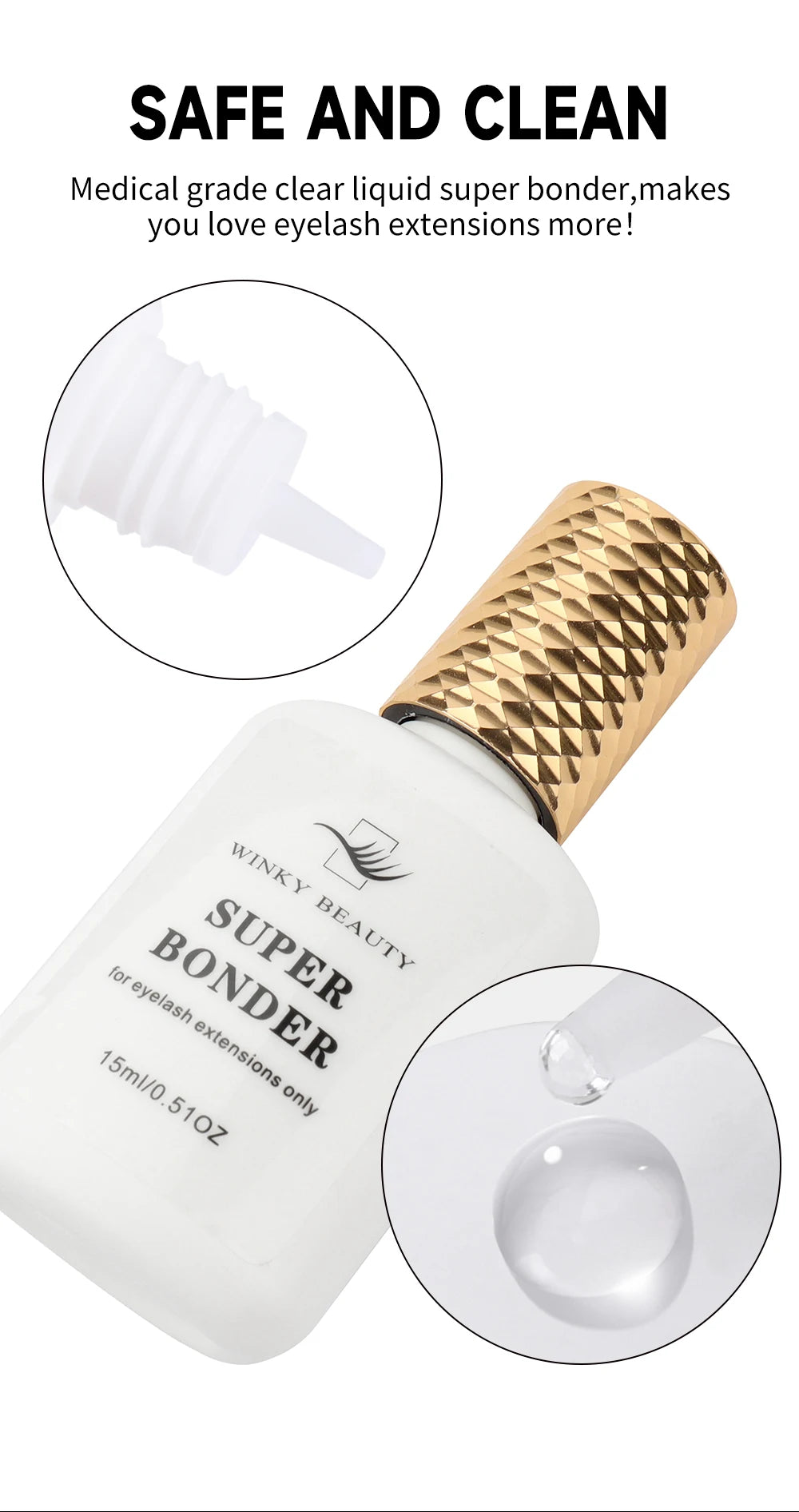 15ml Super Bonder Fixing Agent for Eyelashes Extensions Primer for Lash Glue Help Lash Bonder Adhesive Hardener Professional