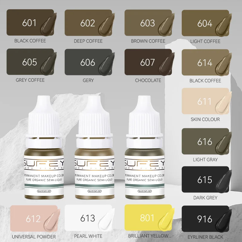 33 Colors Permanent Makeup Pigment Lip Tattoo Inks Vegan Eyebrows Microblading Pigments 8ml Body Art Ink for PMU Artists