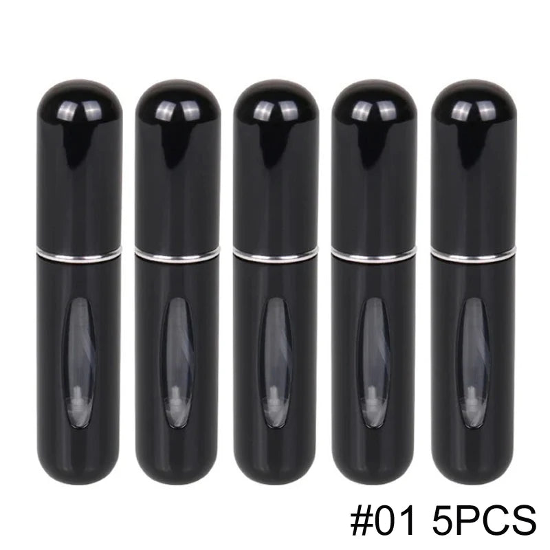 5ml Portable Refillable Spray Bottle Plastic liner Perfume Atomizer Mini Sample Bottle For Cosmetics Travel Empty Container