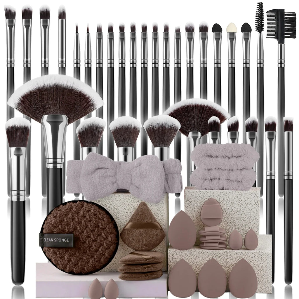 32Pc Makeup Brush Set Cosmetic Tools for Powder Eye Shadow Foundation Blush Blending Beauty Makeup Brush Kit for Makeup Starters