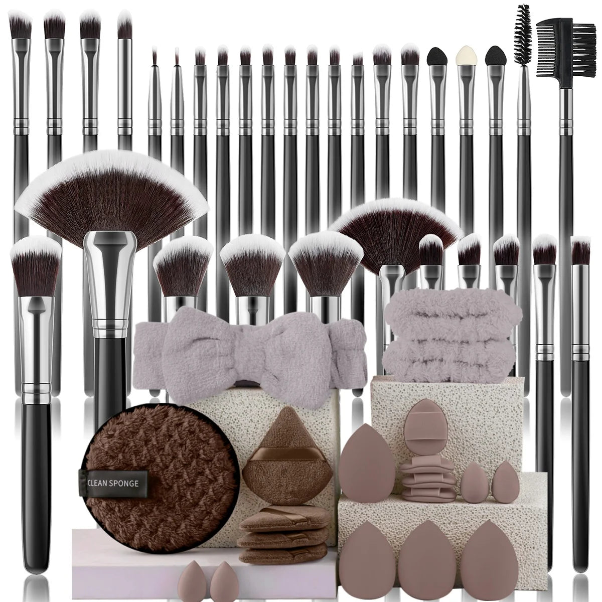 32Pc Makeup Brush Set Cosmetic Tools for Powder Eye Shadow Foundation Blush Blending Beauty Makeup Brush Kit for Makeup Starters