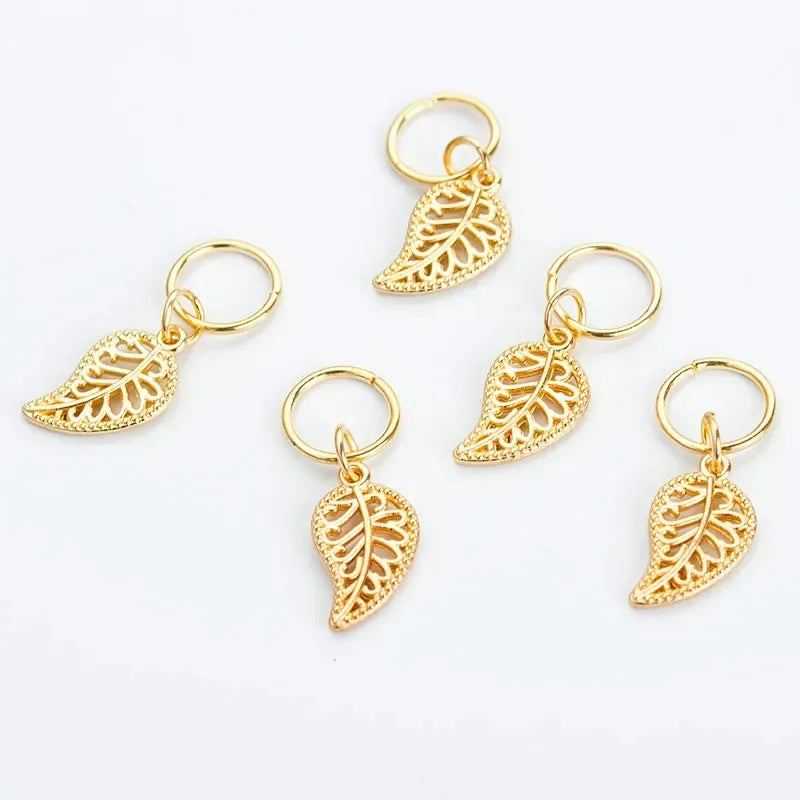 5-8Pcs Metal Hollow Out Hair Ring Accessories,Beads Hair Braid Rings Clips Dread Locks Hair Braiding Metal Cuffs Decoration Gold