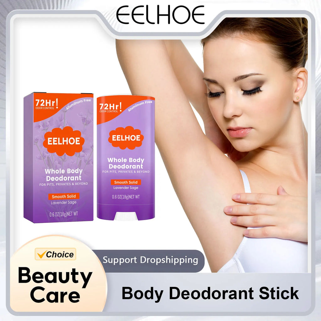 Whole Body Deodorant Stick 72 Hour Odor Control Long-Lasting Fragrance Armpit Odor Remove Sweat Refreshing Antiperspirant Stick