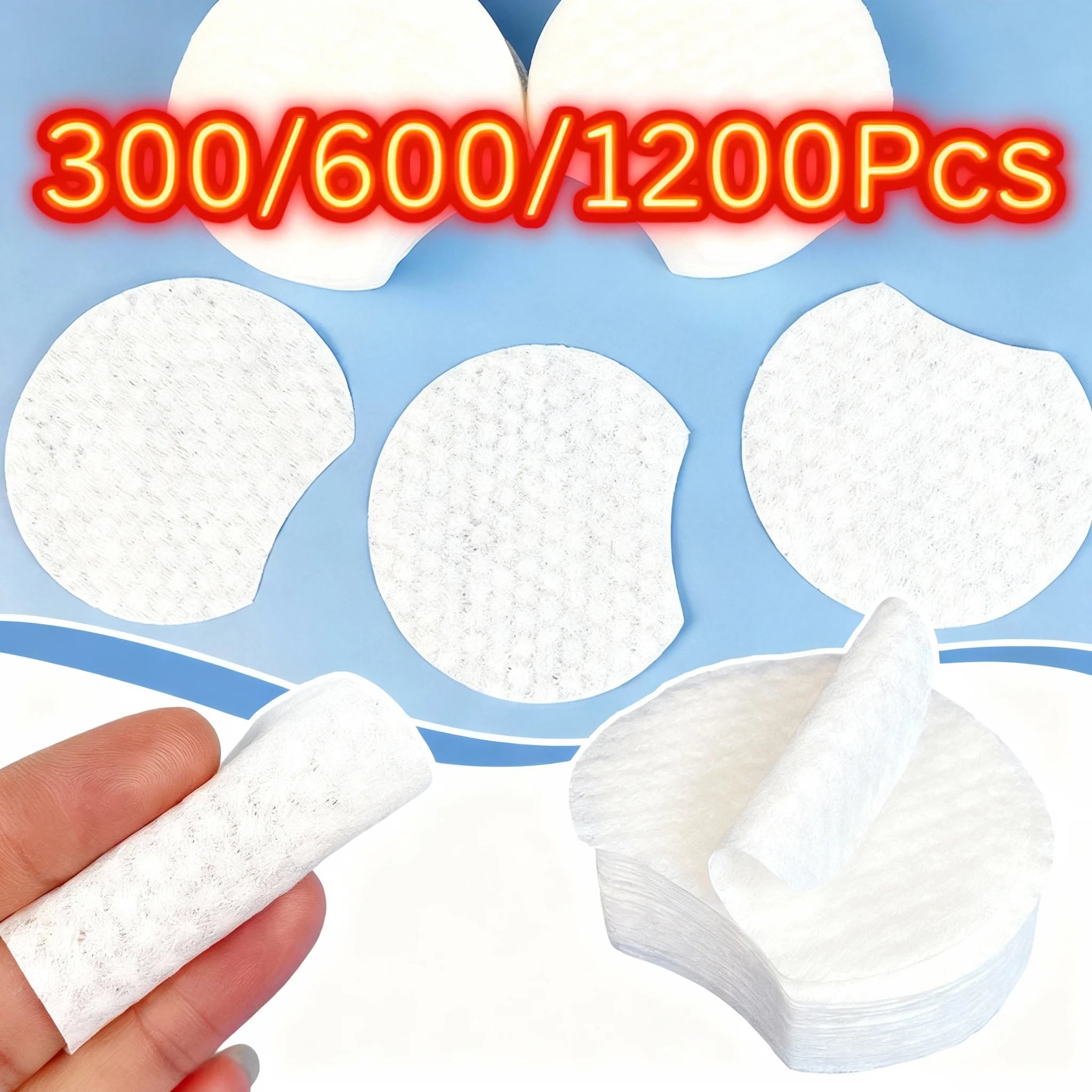 300/600/1200Pcs Pearl Pattern Makeup Remover Cotton Facial Cleaning Thick Cotton Pad Women Travel Makeup Remover For Dry Wet Use