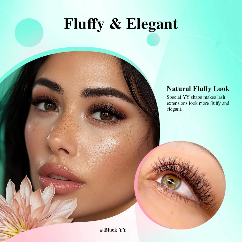 NAGARAKU YY Shape Double/Three Split Tips Triple Top  Interlaced Root Eyelash Extensions Eyelashes