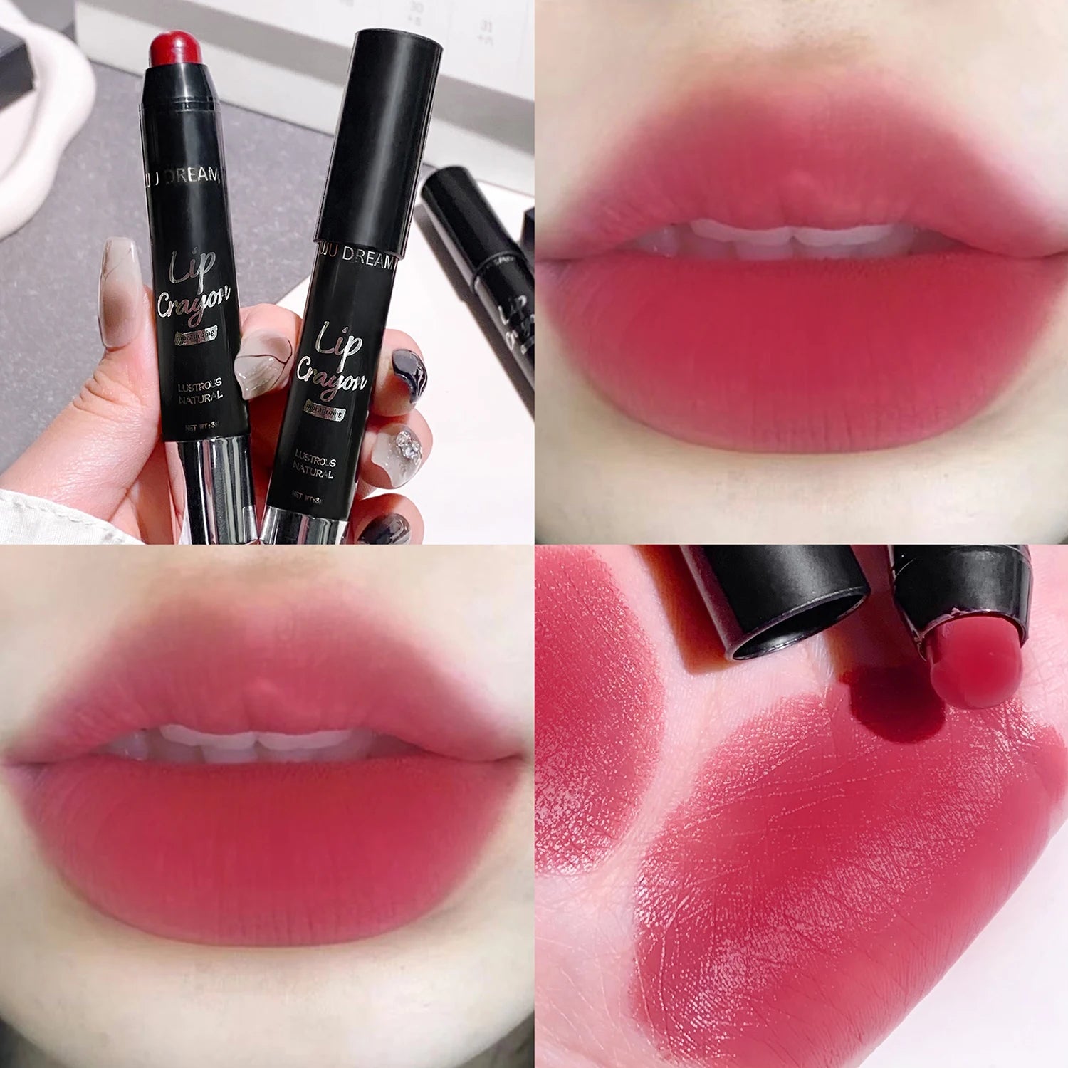 Matte 4-Color Lipstick Pen, Waterproof Long-Lasting, Easy Apply, Non-Fading, Multi-Look Lip Makeup, Unisex, Safe & Certified