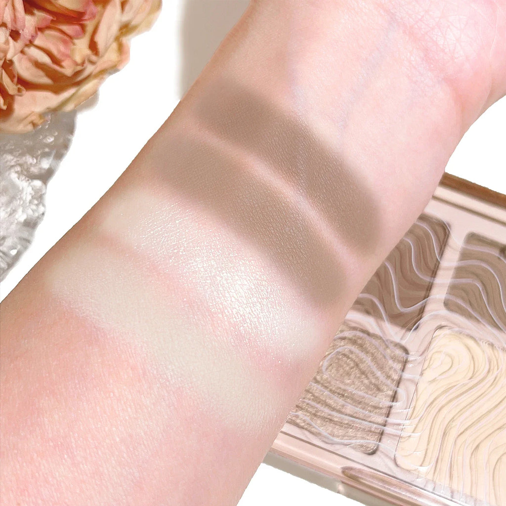 Natural Stereoscopic Face Powder Palette  Matte Bronzer  Contour Shading  Multifunctional Highlighter  Cosmetic Blush gift