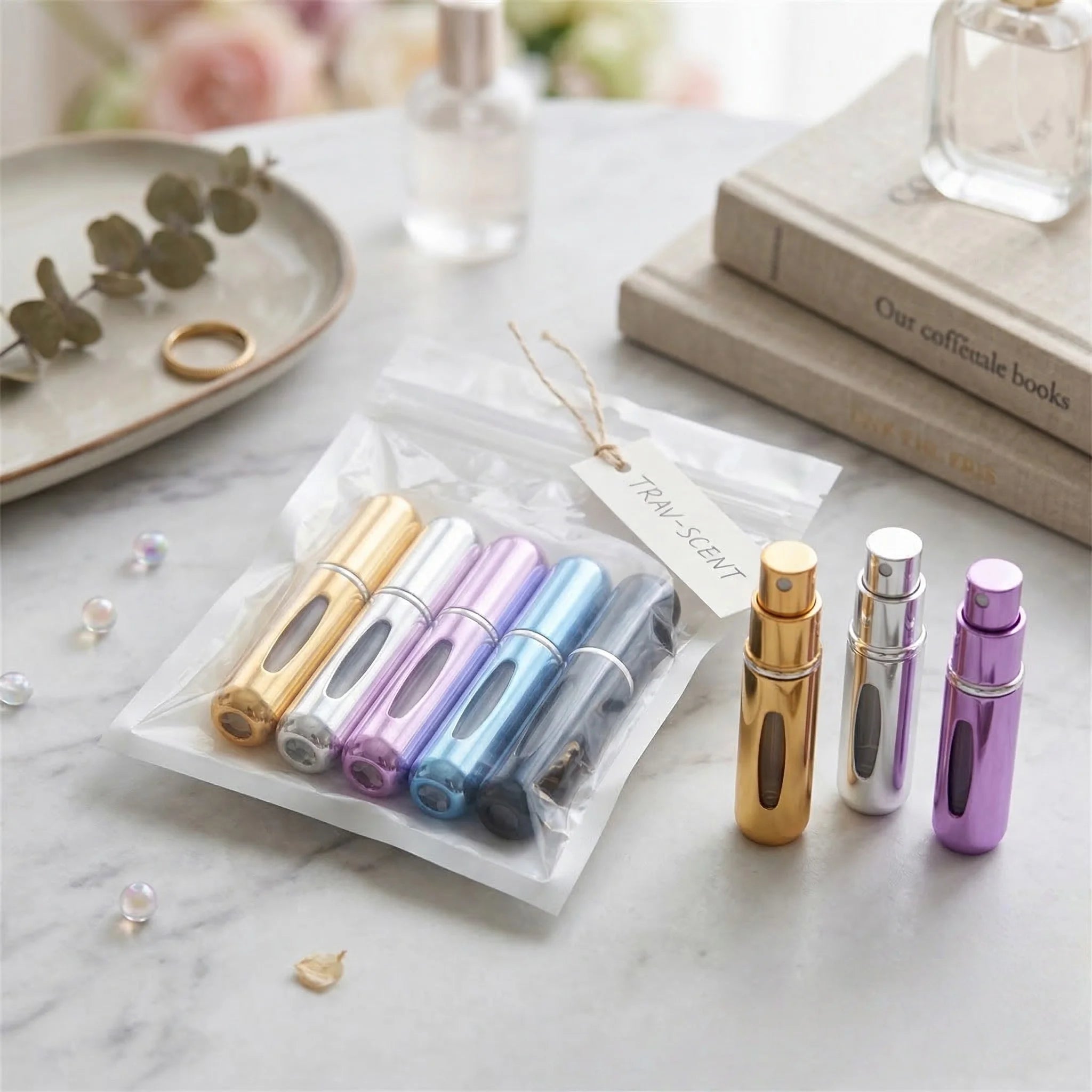 1/5Pcs Travel Perfume Bottle Refillable Portable Mini Atomizer Spray Refill Bottle Women Pocket Dispenser Cologne Sprayer 5ml