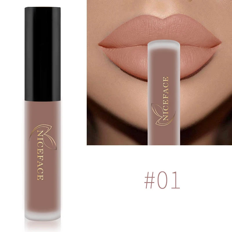 Nude Liquid Lipstick Ultra Matte Velvet Long Lasting Women Beauty Red Nonstick Cup Waterproof Purple Lip Gloss Lips Cosmetics