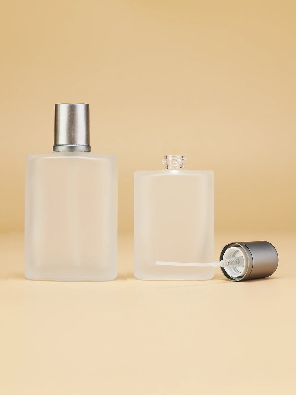 2pcs+4 Accessories 50ml/1.69 Oz Frosted Glass Empty Spray Bottle Perfume Atomizer with 4 Perfume Dispenser