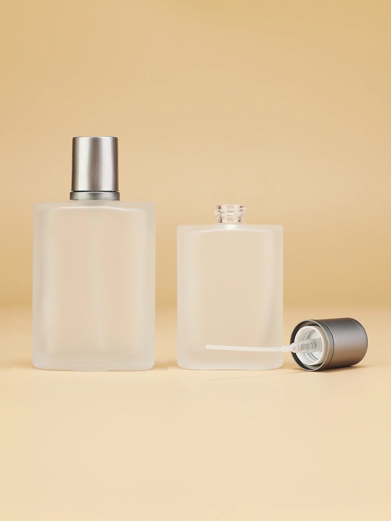 2pcs+4 Accessories 50ml/1.69 Oz Frosted Glass Empty Spray Bottle Perfume Atomizer with 4 Perfume Dispenser