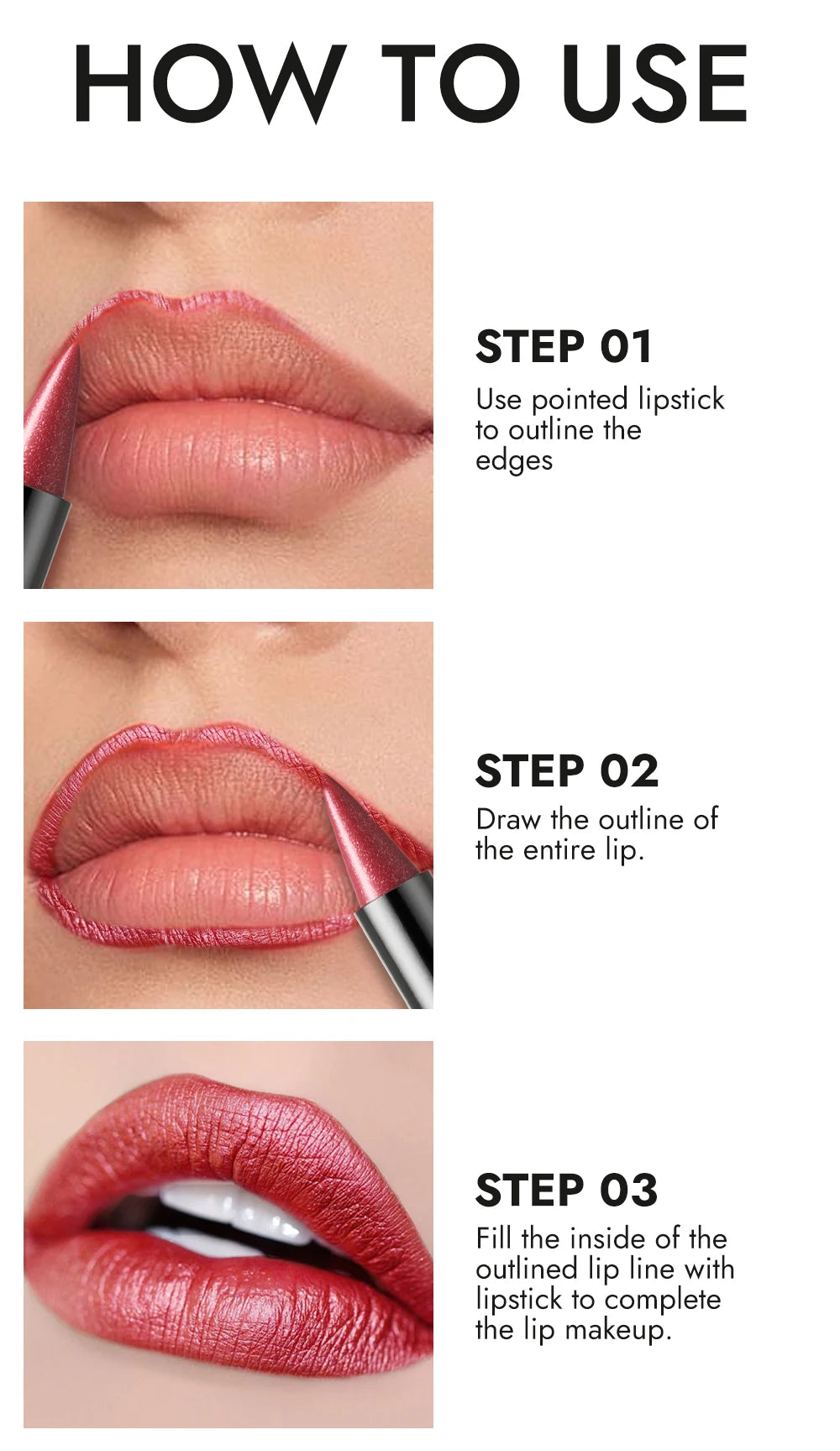 Gradient Lip Liner Pen with Matte Velvet Finish Smooth Application  Lipstick for Defined and Elegant Lips