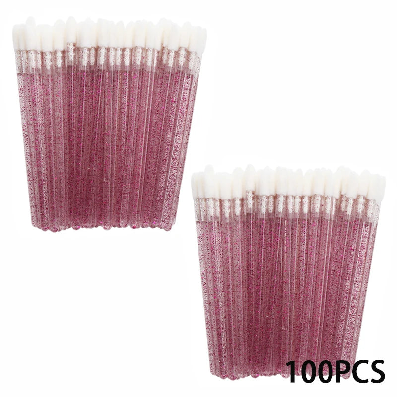 100/300PCS Crystal Lip Brush Lipstick Gloss Applicator Wands Wholesale For Eyelashes Extension Tool Kits Makeup Accessories
