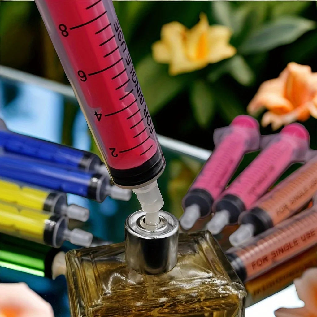 Colorful Perfume Tip Syringe Straight Drawer Tool Divine Dispensing Perfume Syringe Perfume Extractor 10ml