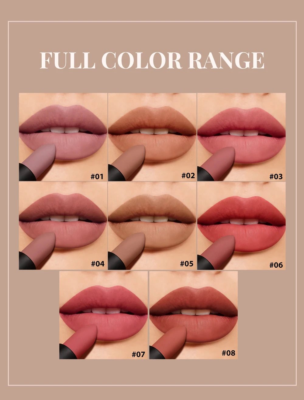 12-Color Matte Lipstick , Non-Fading, Non-Stick Cup Long-Lasting Velvet Finish, Smooth Matte Lip Color Waterproof Smudge-proof